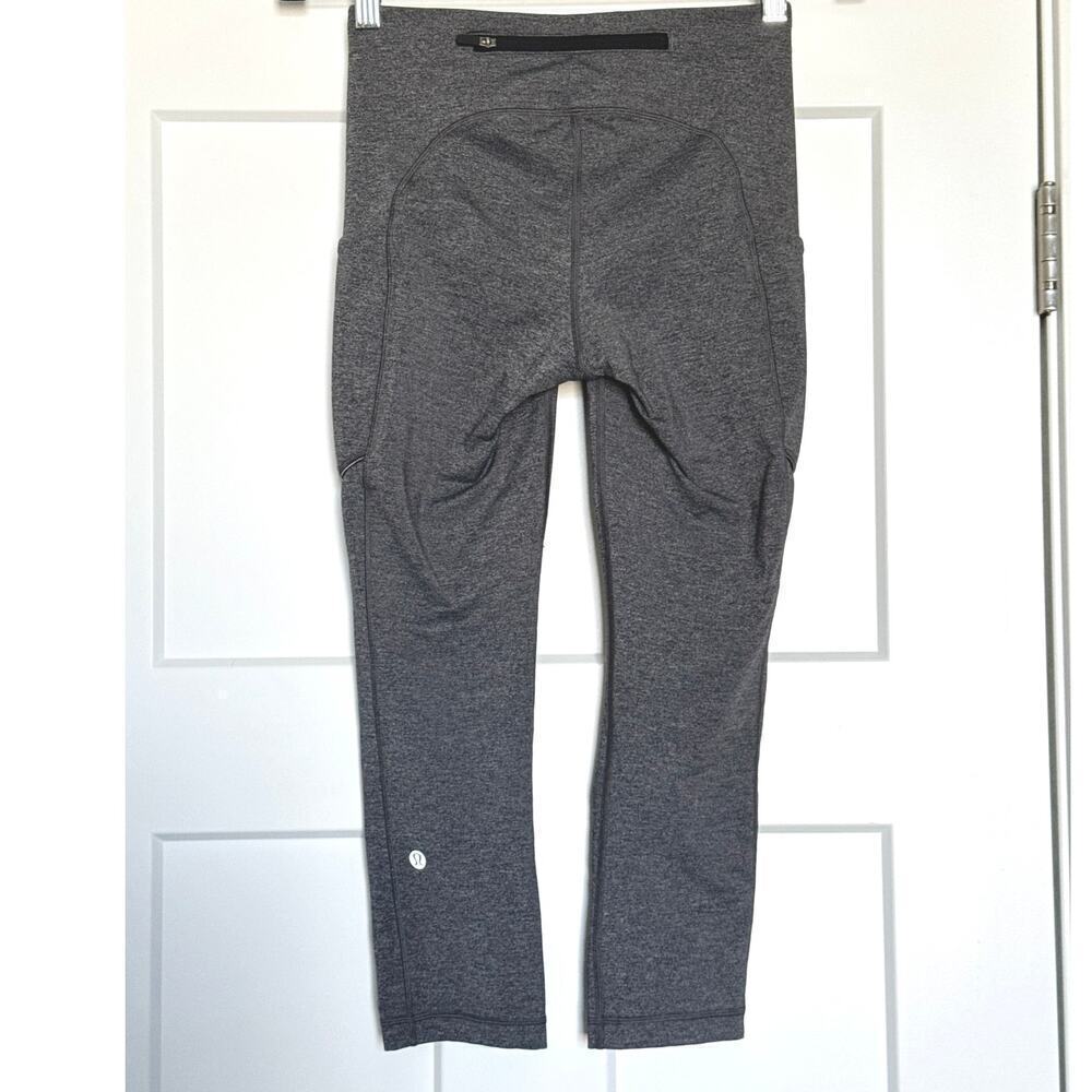 Lululemon Speed Up Crop (21") Womens Size 4 Heathered Black - Picture 4 of 7
